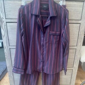 Women’s Rails Pajama Set - Navy and dark pink Stripes. Size M.